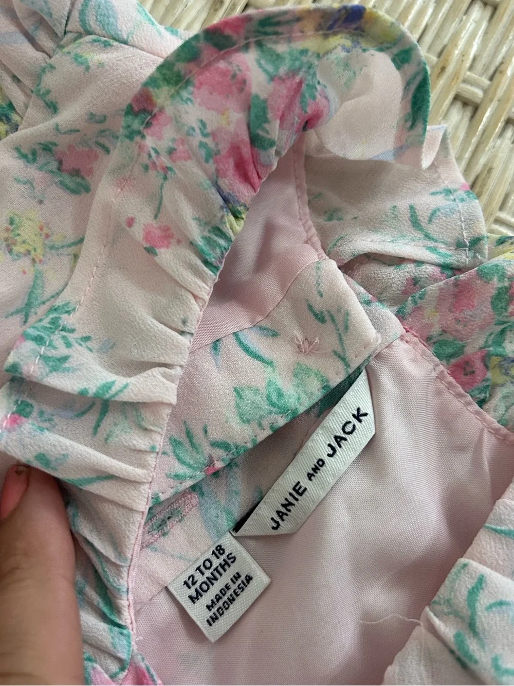 Janie and Jack floral ruffle detail romper